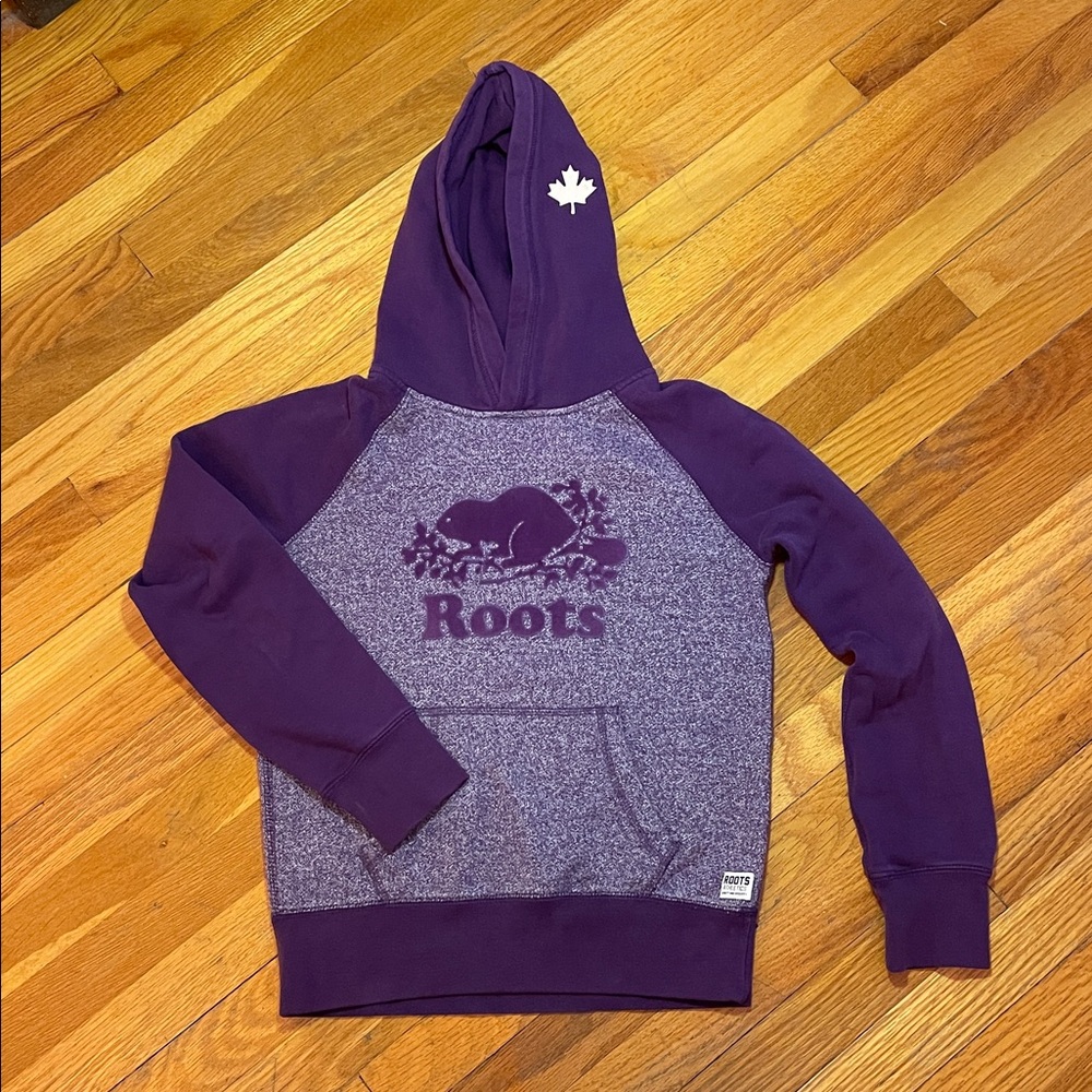 ROOTS Kids Unisex Hoodie Purple